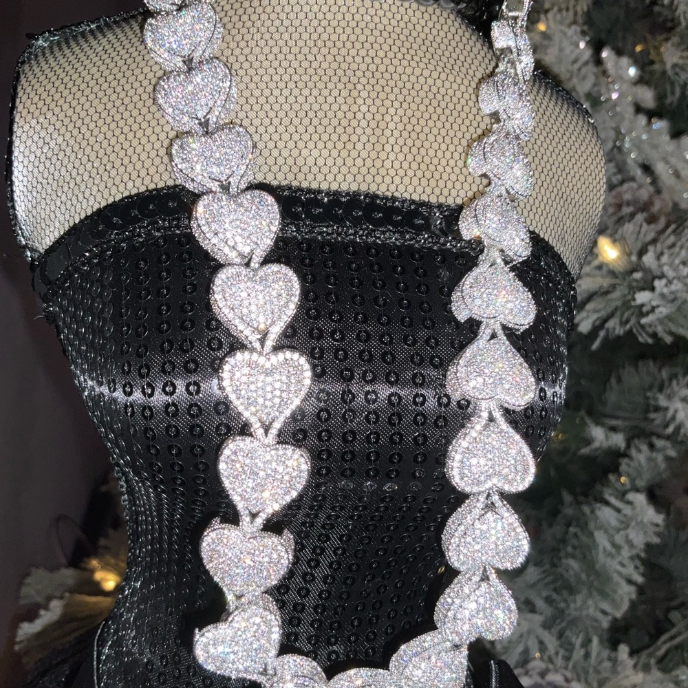 Heart Necklace 💗💗💗💗 beautiful Cubic Zirconia necklace with pave hearts.